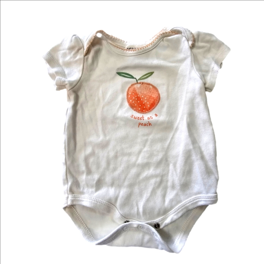 ✨ 3/$10✨ Organic Cotton Sweet As Peach Onesie Bodysuit